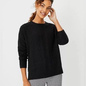 Ann Taylor Petite Mixed Cable Sweater